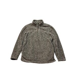 Alpine Sherpa Fleece Pullover Mens Medium Putty 12651 Quarter Zip Fuzzy Jacket